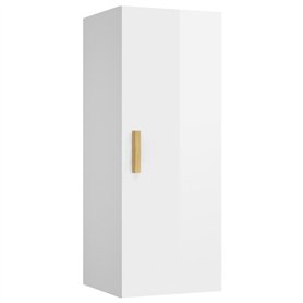 vidaXL Mobile Parete Bianco Lucido 34
