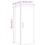 vidaXL Mobile Parete Bianco Lucido 34,5x34x90 cm in Legno Multistrato