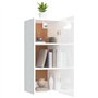 vidaXL Mobile Parete Bianco Lucido 34,5x34x90 cm in Legno Multistrato