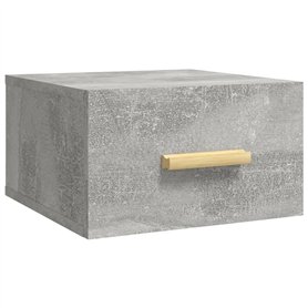 Table de chevet murale Gris béton 35x35x20 cm