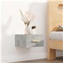 Table de chevet murale Gris béton 35x35x20 cm