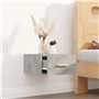 Table de chevet murale Gris béton 35x35x20 cm