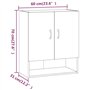 Armoire murale Noir 60x31x70 cm Bois d'ingénierie