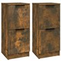 vidaXL Credenze 2 pz Rovere Fumo 30x30x70 cm in Legno Multistrato