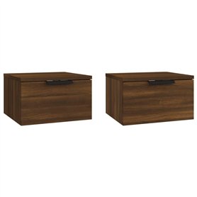 Tables de chevet murales 2 pcs Chêne marron 34x30x20 cm