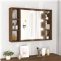 Mobile a Specchio con LED Rovere Marrone 76x15x55 cm
