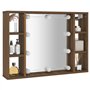 Mobile a Specchio con LED Rovere Marrone 76x15x55 cm