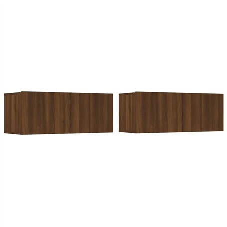 Meubles TV 2 pcs Chêne marron 80x30x30 cm Bois d'ingénierie