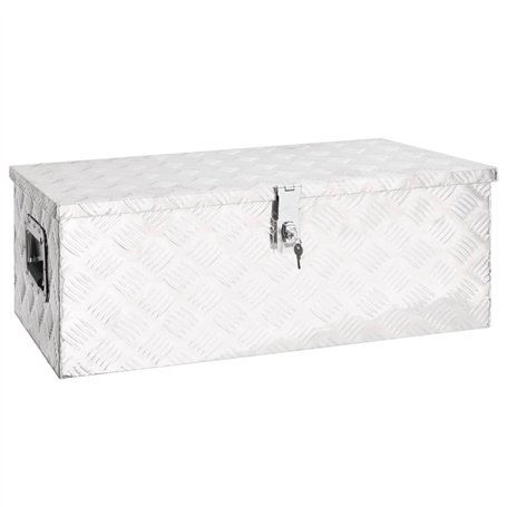 vidaXL Boîte à outils d'extérieur Boite de rangement Coffre à outils pour garage Aluminium argenté