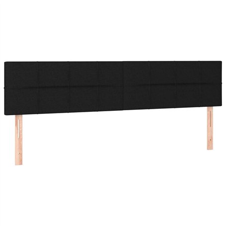 vidaXL Lot de 2 têtes de lit en tissu Noir 80 x 5 x 78/88 cm