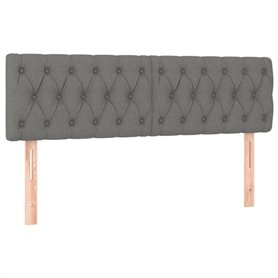 Têtes de lit 2 pcs Gris foncé 80x7x78 88 cm Tissu