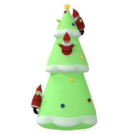 vidaXL Arbre de Noël Gonflable avec LED Sapin de Noël Décoration de Noël Ornement de Vacances Décoration de Fête Jardin Extérieu