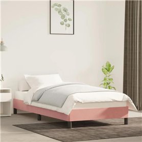 Cadre de lit sans matelas rose 100x200 cm velours