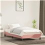 Cadre de lit sans matelas rose 100x200 cm velours