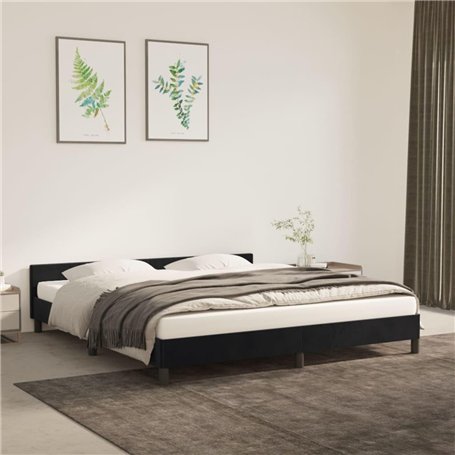 vidaXL Cadre de lit sans Matelas Noir 160x200 cm Velours