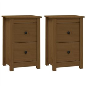vidaXL Comodini 2 pz Miele 40x35x61