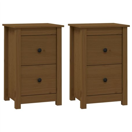 vidaXL Comodini 2 pz Miele 40x35x61