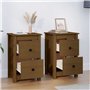 vidaXL Comodini 2 pz Miele 40x35x61,5 cm in Legno Massello di Pino