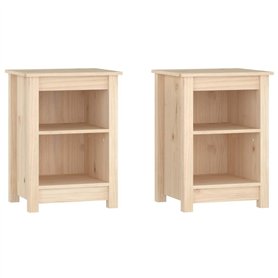 vidaXL Comodini 2 pz Grigi 40x35x55 cm in Legno Massello di Pino