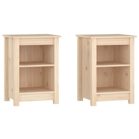 vidaXL Comodini 2 pz Grigi 40x35x55 cm in Legno Massello di Pino