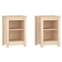 vidaXL Comodini 2 pz Grigi 40x35x55 cm in Legno Massello di Pino