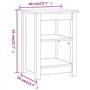 vidaXL Comodini 2 pz Bianchi 40x35x55 cm in Legno Massello di Pino