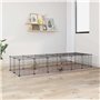 vidaXL Cage Animaux de Compagnie à 28 Panneaux et Porte Noir 35x35 cm Enclos