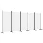 vidaXL Cloison de Séparation 5 Panneaux Séparateur de Pièce Pliable Diviseur Écran d'Intimité Paravent Décoration Salon Blanc 43