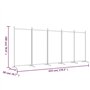 vidaXL Cloison de Séparation 5 Panneaux Séparateur de Pièce Pliable Diviseur Écran d'Intimité Paravent Décoration Salon Blanc 43