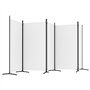 vidaXL Cloison de Séparation 5 Panneaux Séparateur de Pièce Pliable Diviseur Écran d'Intimité Paravent Décoration Salon Blanc 43