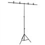 Bussandri Exclusive - Support de fond en forme de T 151x60x(70-200) cm noir