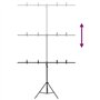 Bussandri Exclusive - Support de fond en forme de T 151x60x(70-200) cm noir