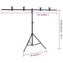 Bussandri Exclusive - Support de fond en forme de T 151x60x(70-200) cm noir