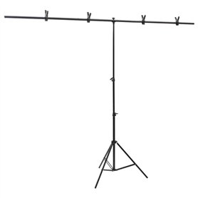 Bussandri Exclusive Bussandri Exclusive Support de sol en forme de T Noir 201 x 60 x (70-200) cm