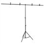 Bussandri Exclusive Bussandri Exclusive Support de sol en forme de T Noir 201 x 60 x (70-200) cm