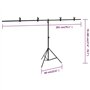Bussandri Exclusive Bussandri Exclusive Support de sol en forme de T Noir 201 x 60 x (70-200) cm