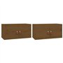 Armoires murales 2 pcs Marron miel 60x30x30 cm Pin massif