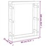 Support pour bois de chauffage Blanc 80x25x100 cm Bois de pin