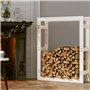 Support pour bois de chauffage Blanc 80x25x100 cm Bois de pin