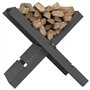 Porte-bûches Gris 47x39,5x48 cm Bois massif de pin VidaXL