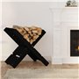Porte-bûches VidaXL Noir 47x39,5x48 cm Bois massif de pin