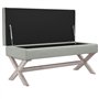 Tabouret de rangement Gris clair 110x45x49 cm Velours