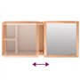 vidaXL Armoire à Miroir, Placard avec 3 Compartiments, Organisateur de Rangement, Meuble de Salle de Bain, Marron Bois Massif de