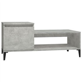 Tavolino Salotto Grigio Cemento 100x50x45 cm Legno Multistrato