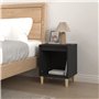 Comodino Nero 40x35x50 cm in Legno Multistrato