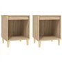vidaXL Comodini 2 pz Rovere Sonoma 40x35x50 cm