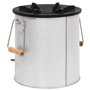 vidaXL Poêle à bois de camping Argenté 45x25x26 cm Acier, gril à charbon, poêle à bois, chauffage de patio, cheminée, poêle de c