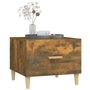 vidaXL 2X Tables Basses Tables d'Appoint Bouts de Canapé Tables de Salon Meubles de Salon Intérieur Chêne Fumé 50x50x40 cm Bois 