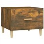 vidaXL 2X Tables Basses Tables d'Appoint Bouts de Canapé Tables de Salon Meubles de Salon Intérieur Chêne Fumé 50x50x40 cm Bois 