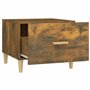 vidaXL 2X Tables Basses Tables d'Appoint Bouts de Canapé Tables de Salon Meubles de Salon Intérieur Chêne Fumé 50x50x40 cm Bois 